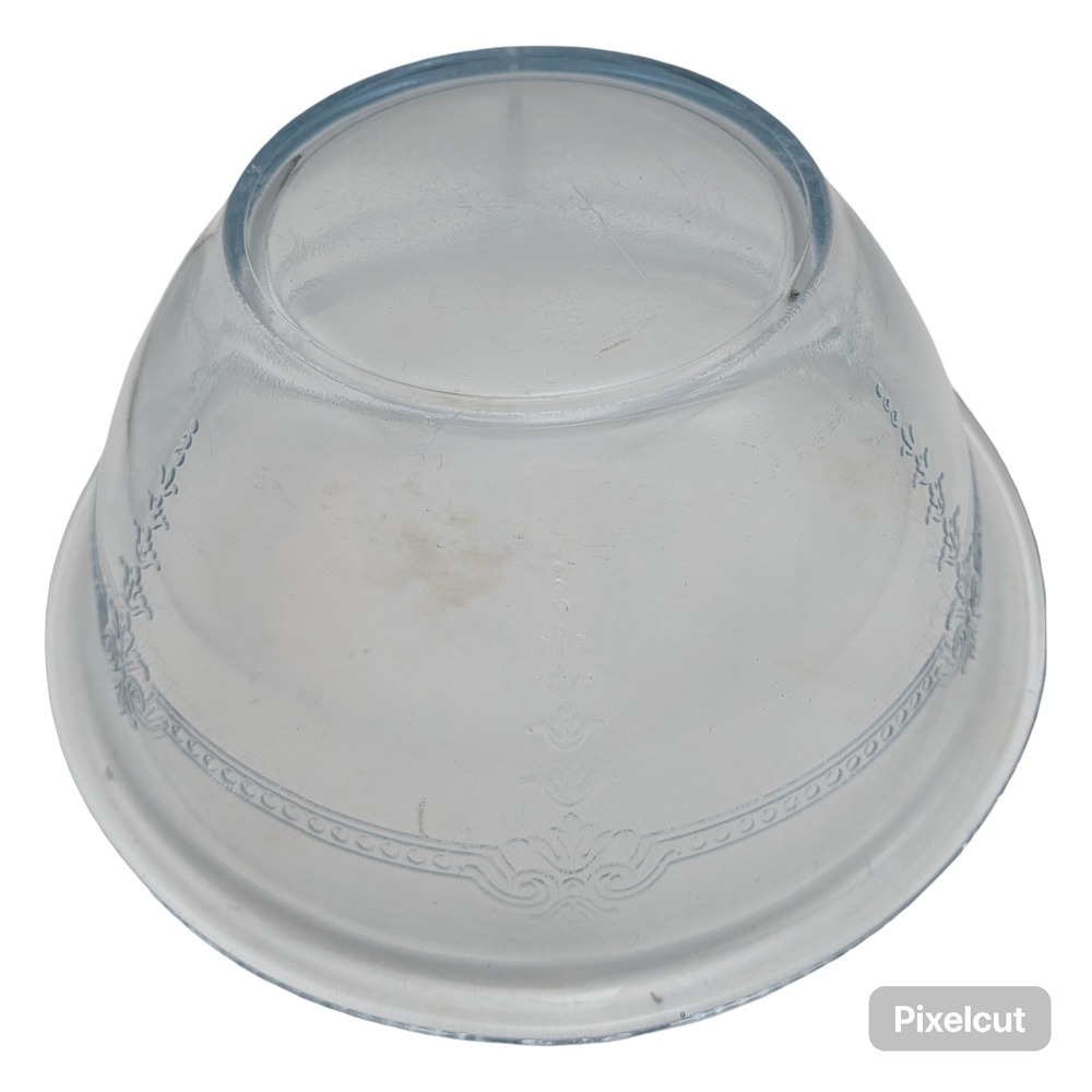 VINTAGE FIRE KING SAPPHIRE BLUE PHILBE pattern GLASS MIXING BOWL ROLLED EDGE 7" - Picture 5 of 7